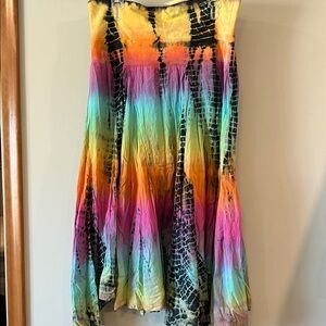 Cute Options - XL, Multicolor Tie-Dye Rag Skirt